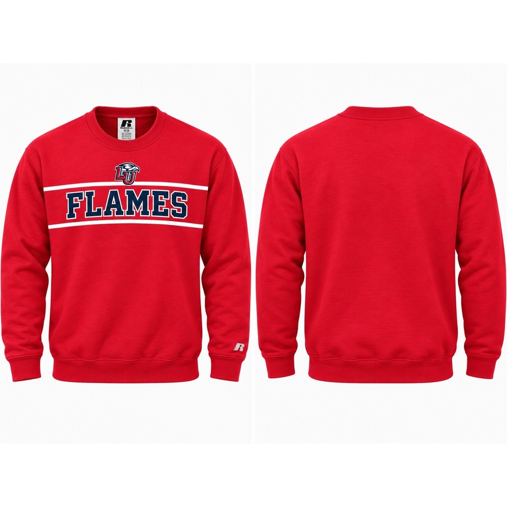 Russell Athletic Liberty University Flames Red Crewneck Sweatshirt Mens Medium